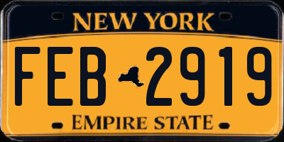 NY license plate FEB2919