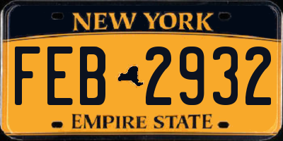 NY license plate FEB2932