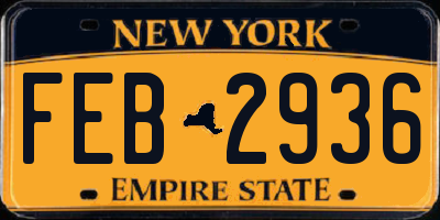 NY license plate FEB2936