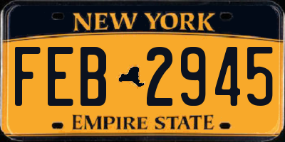 NY license plate FEB2945
