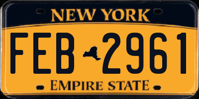 NY license plate FEB2961