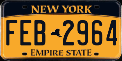 NY license plate FEB2964