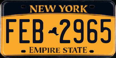 NY license plate FEB2965