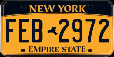 NY license plate FEB2972