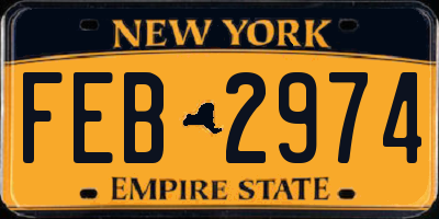 NY license plate FEB2974