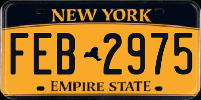 NY license plate FEB2975