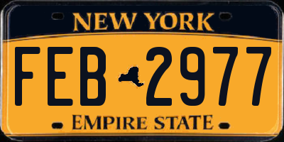 NY license plate FEB2977