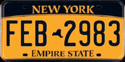 NY license plate FEB2983