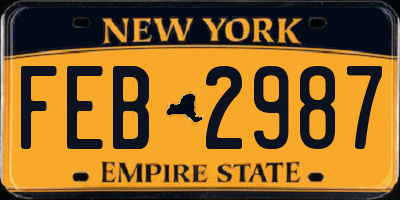 NY license plate FEB2987