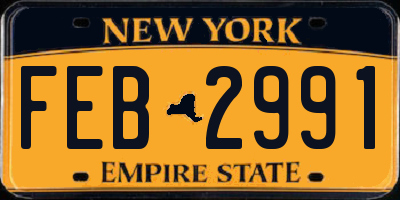 NY license plate FEB2991