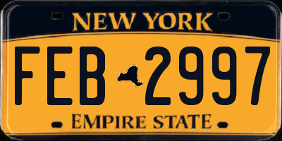 NY license plate FEB2997