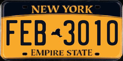 NY license plate FEB3010