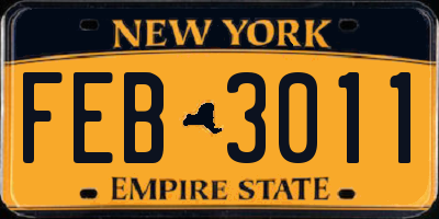 NY license plate FEB3011