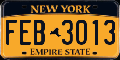 NY license plate FEB3013