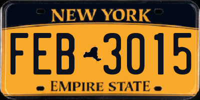 NY license plate FEB3015