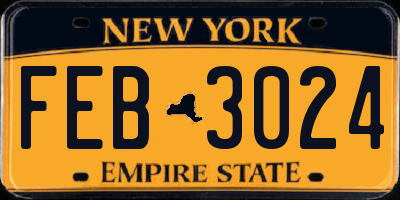 NY license plate FEB3024