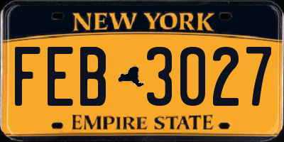 NY license plate FEB3027
