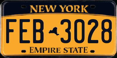 NY license plate FEB3028