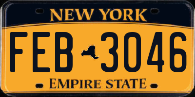 NY license plate FEB3046