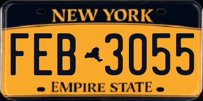 NY license plate FEB3055