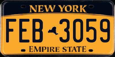 NY license plate FEB3059