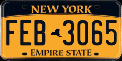 NY license plate FEB3065