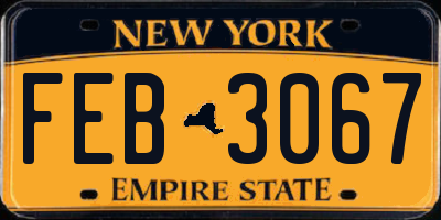 NY license plate FEB3067