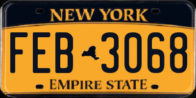 NY license plate FEB3068