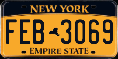 NY license plate FEB3069