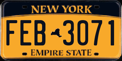 NY license plate FEB3071