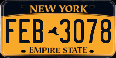 NY license plate FEB3078