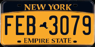 NY license plate FEB3079