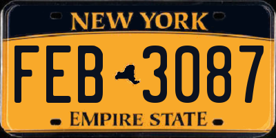 NY license plate FEB3087