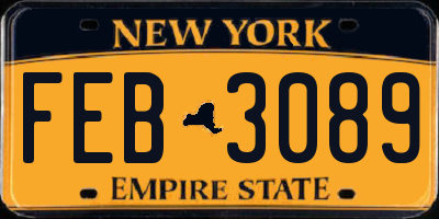 NY license plate FEB3089