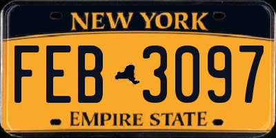 NY license plate FEB3097
