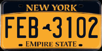 NY license plate FEB3102