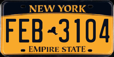 NY license plate FEB3104
