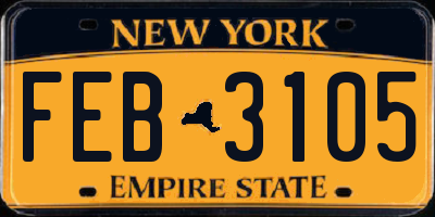 NY license plate FEB3105