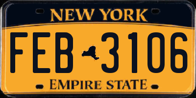 NY license plate FEB3106