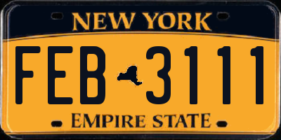NY license plate FEB3111