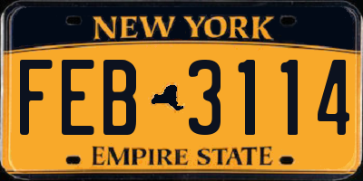 NY license plate FEB3114
