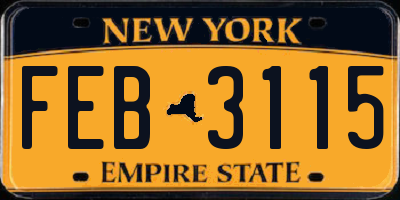 NY license plate FEB3115