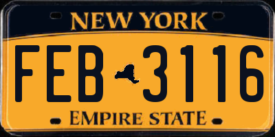NY license plate FEB3116