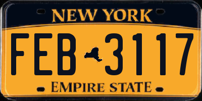 NY license plate FEB3117