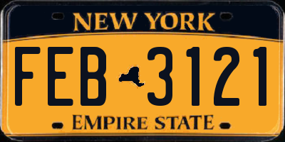 NY license plate FEB3121