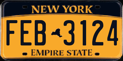 NY license plate FEB3124