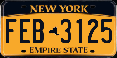 NY license plate FEB3125