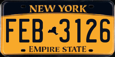 NY license plate FEB3126