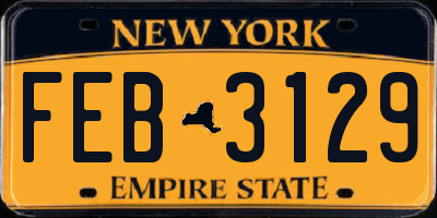 NY license plate FEB3129