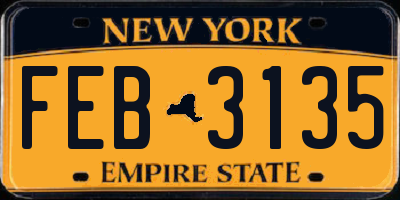 NY license plate FEB3135